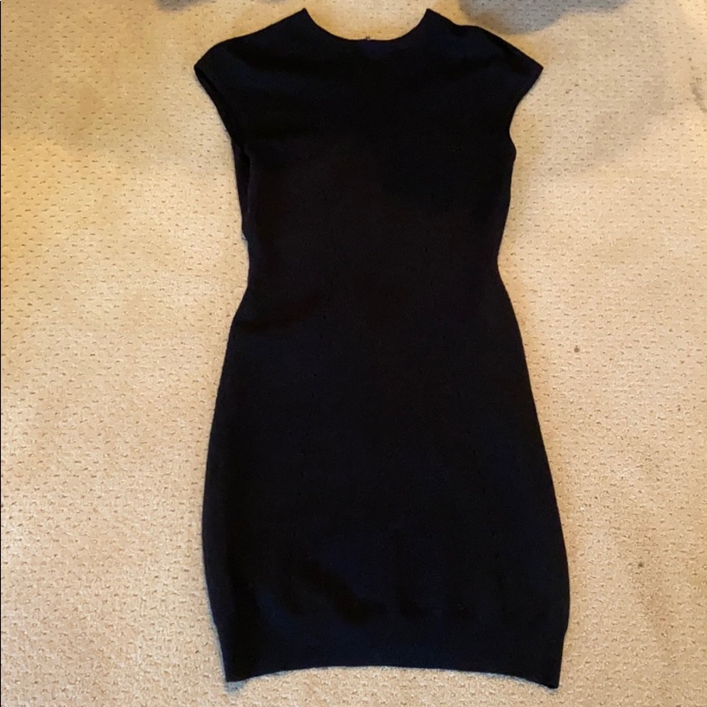 Alexander Wang black sweater dress with zipper.